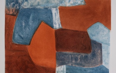 Serge Poliakoff (1900-1969) - Composition rouge et bleue XXXVI (Hand-signed)