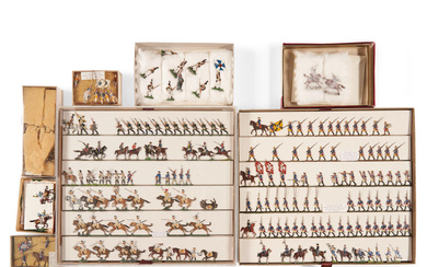 Seven Boxes of Painted Tin Soldiers, mostly Berliner Zinnfiguren, Berlin-Charlottenburg,...