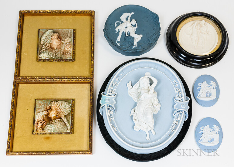 Seven European Porcelain and Meerschaum Plaques