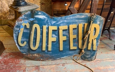 Sign Board Coiffeur - Iron (cast/wrought) - Early 20th century