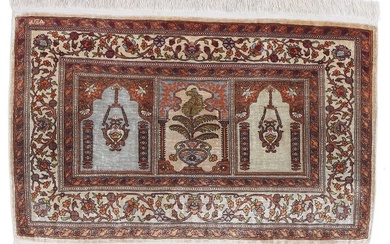 Silk Hereke Signed Carpet with Mehrab Design - Pure Luxury ~1 Mio. Knots/m² - Carpet - 80 cm - 50 cm