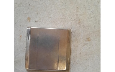 Solid silver cigarette case with engine turned decoration Bi...