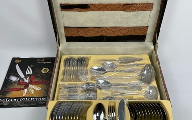 Solingen / Germany - Factory: 'Bachmayer' - Cutlery set 12 people / 72 pieces - OVP - Cutlery set for 12 - Gilt, Steel (stainless)
