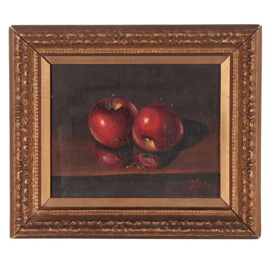 Still Life Oil Painting of Apples, Late 20th Century