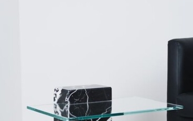 TM DESIGN - Coffee Table Marble Black Marquinia - Side table in Black Marquinia marble