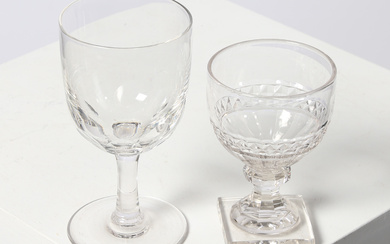 TWO 19TH CENTURY WINE GLASSES (2).