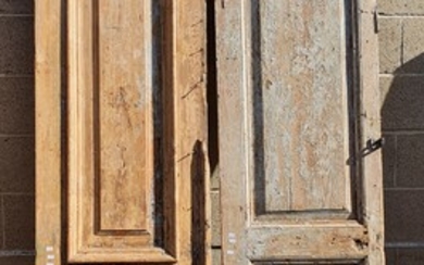 TWO VARIOUS RUSTIC SINGLE FRENCH DOORS