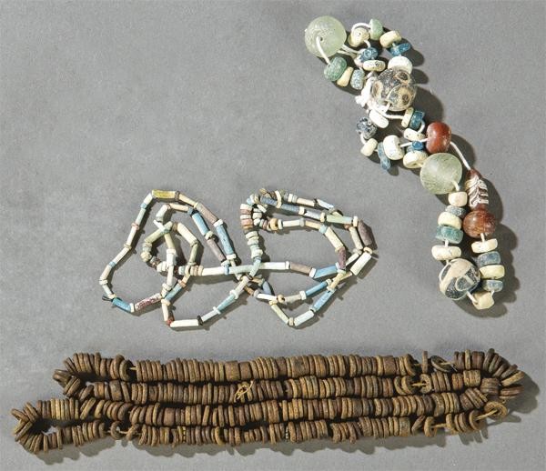 Three Egyptian necklaces of the XXVI Dynasty or Saíta