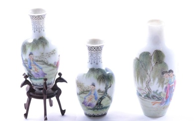 Three miniature Chinese porcelain vases