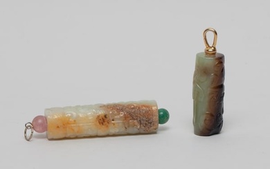 Two Chinese Russet Jade Pendants