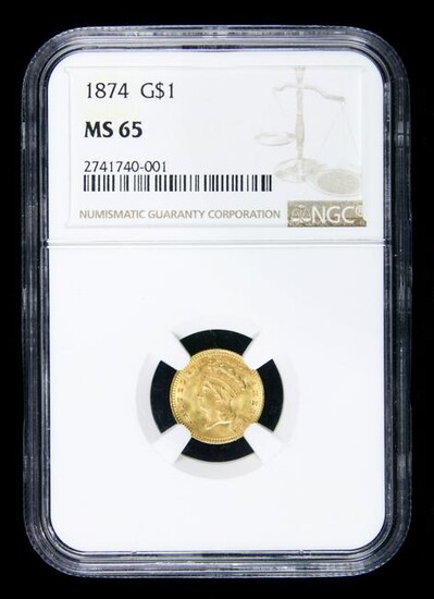 U.S. 1874 $1 gold NGC MS65