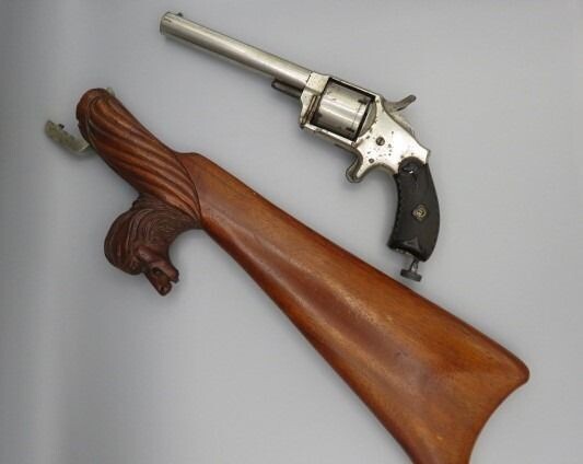 USA - HOPKINS Allen - The Oliver - mit abnehmbarem Schaft - Rimfire - Revolver - 38 rimfire