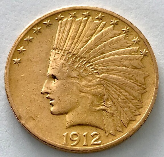 United States - 10 Dollar 1912 - Indian Head - Gold