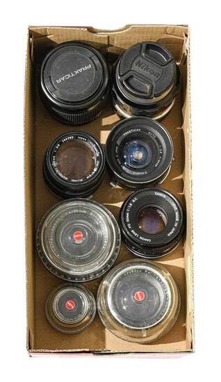 Various Lenses Prakticar Pentacon f4-5.6 55-200mm; Nikkor-Q Auto f3.5135mm;...