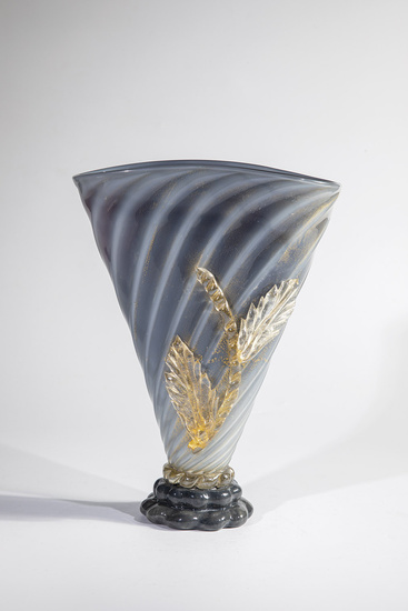 "Vase ""grigio oro"" Flavio Poli (Entwurf), Seguso Vetri d'Arte, Murano, um 1937...