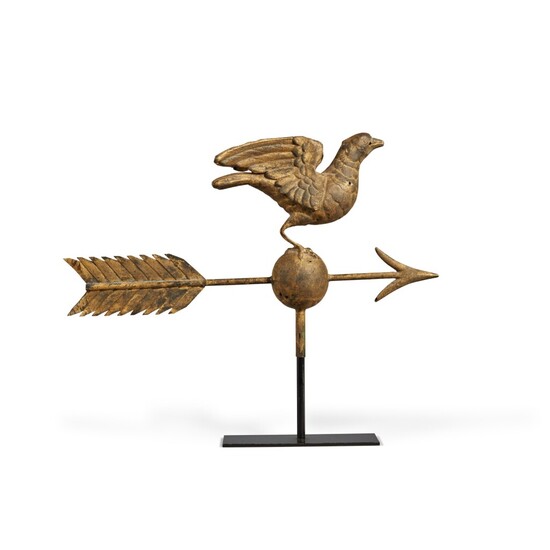 Very Rare Molded and Gilt Full Bodied Copper Dove Weathervane, Late 19th Century