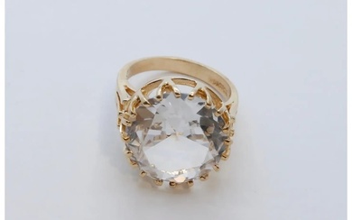 Vintage 14K Yellow Gold Crystal Ring