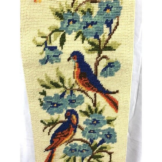 Vintage Birds Tapestry, Needlework Bell Pull, Wall