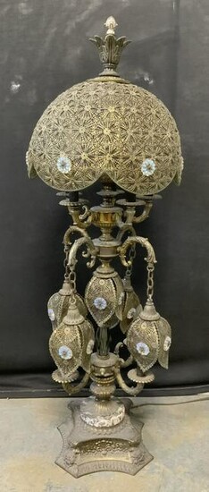 Vintage Brass Italian Grand intricate Lamp, Italy
