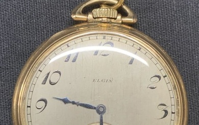 Vintage Elgin 10k Gold Plated Pocket Watch