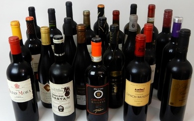 WINE A selection of red wine Rioja, Chianti etc (24)...