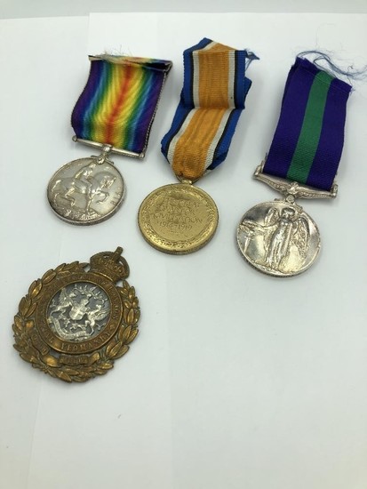War & Victory medal to B208 Pte ASC Cuthbert, city of London...
