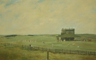 William Wallace Scott Oil on Canvas "Golf Grounds at Nantucket"
