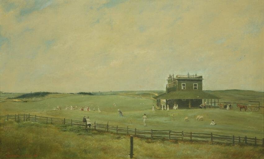 William Wallace Scott Oil on Canvas "Golf Grounds at Nantucket"