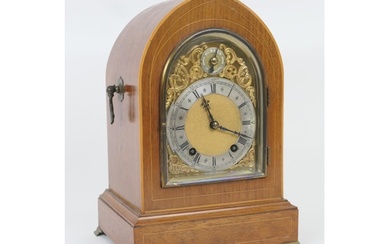 Winterhalder & Hofmeier mahogany cased chiming mantel clock,...