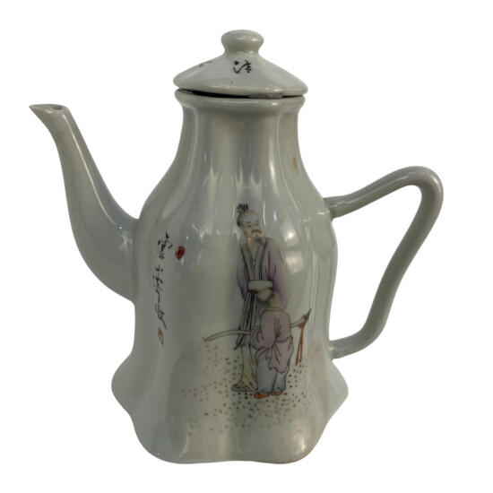 吴少峰 民国 白釉茶壶 Wu Shaofeng Republic period white glazed teapot