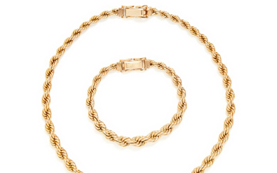 YELLOW GOLD BRACELET AND NECKLACE