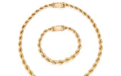 YELLOW GOLD BRACELET AND NECKLACE