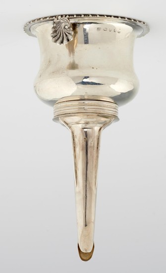 YORK SILVER. A GEORGE IV GADROONED WINE FUNNEL with shell ...