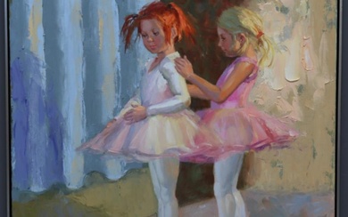 (-), gesign. r.o., 2 meisjes in ballerina kostuum,...