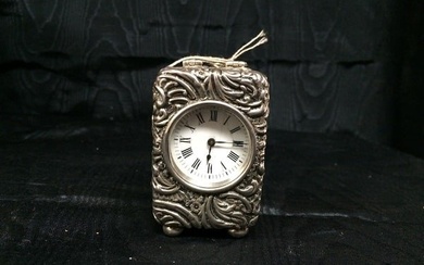 sterling silver miniature clock