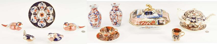 13 English & Japanese Imari Pattern Porcelain Items
