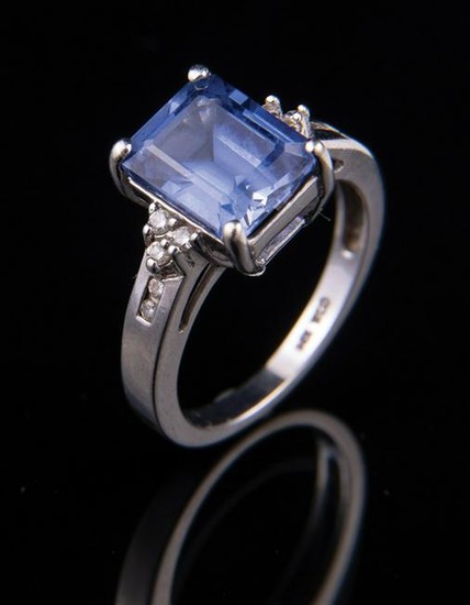 14 kt. White Gold, Sapphire and Diamond Ring