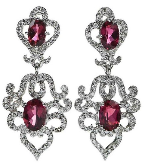 14kt. Diamond and Rubelite Earrings
