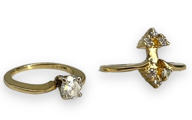 14kt Yellow Gold Diamond Engagement Ring & Wedding Band