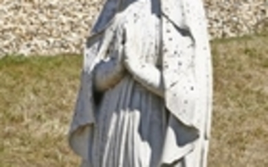 A carved marble figure
