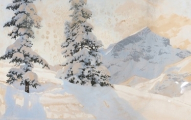 Yos Josef Sussmeier (German, 1897-1971), snow covered pines...