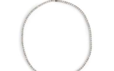 18K Gold and Diamond Line Necklace