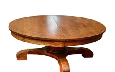 Vintage Round Oak Coffee Table