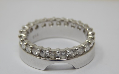 18ct White Gold Diamond Eternity Ring Set with 24 Diamonds e...