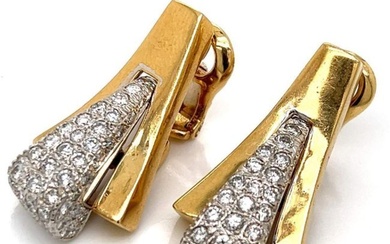 18k Yellow Gold 4.00 Ct. Diamond Earrings