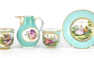 19th century Meissen teaware including two tea cups and