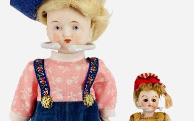 (2) German All Bisque Dolls