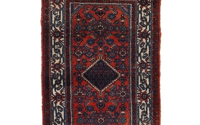 2'7 x 4' Hand-Knotted Persian Malayer Herati Accent Rug