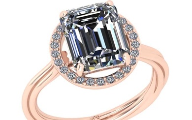 2.70 Ctw SI2/I1 Diamond 14K Rose Gold Engagement Halo Ring