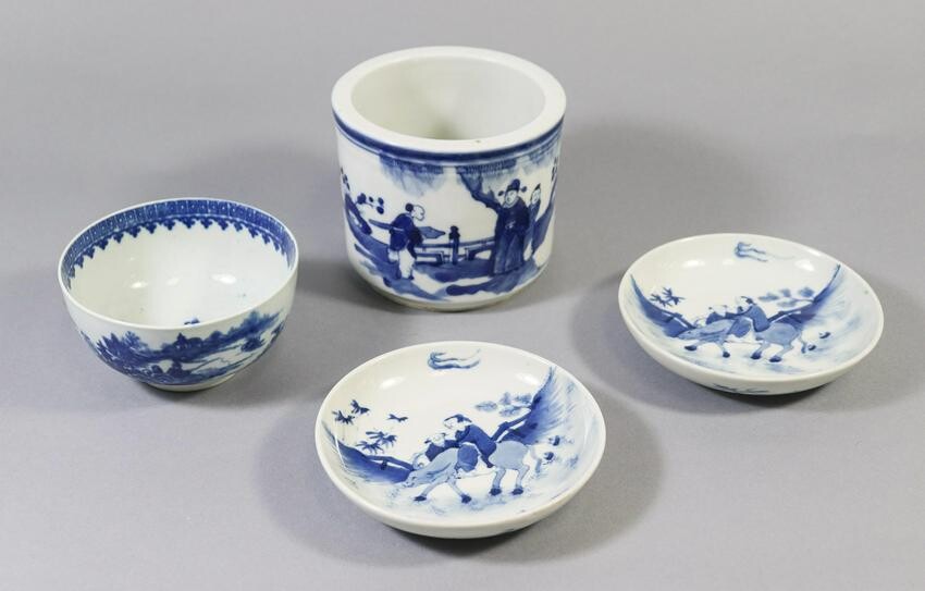 (4) Pcs Chinese Blue & White Porcelain